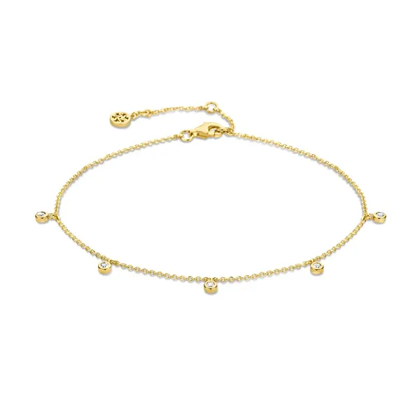 Symphony Fußkettchen - vergoldetes Sterlingsilber - Zirkonia